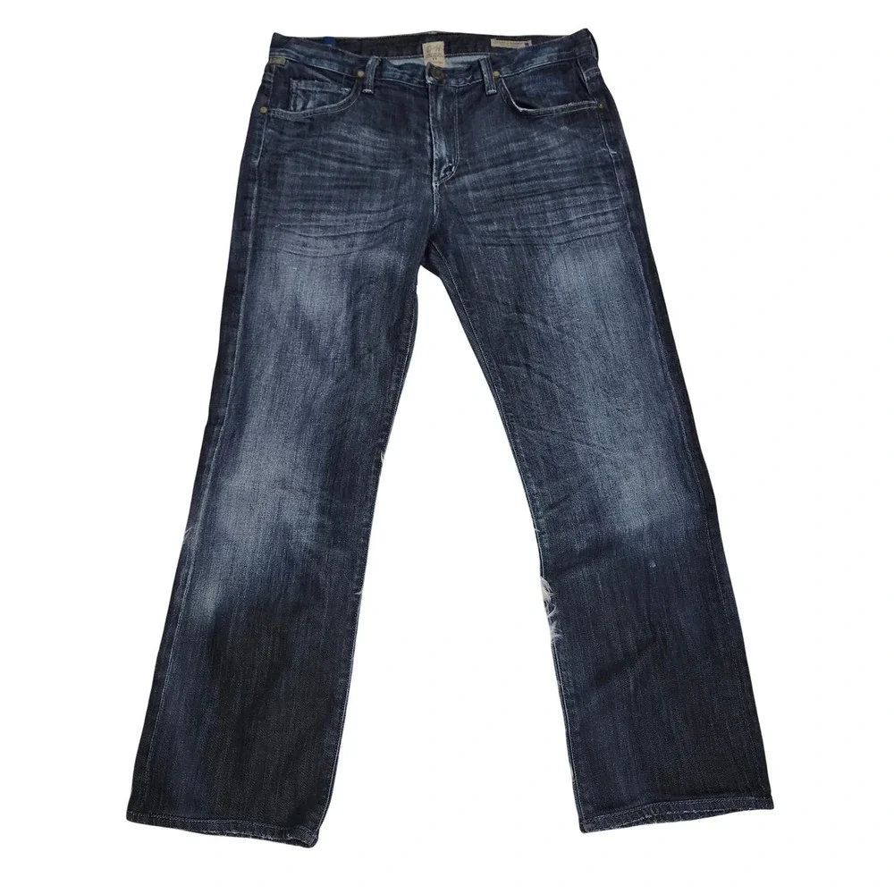 Citizens of Humanity Sid Mens Dark Wash Straight Leg Jeans Sz 34 Blue Collar USA